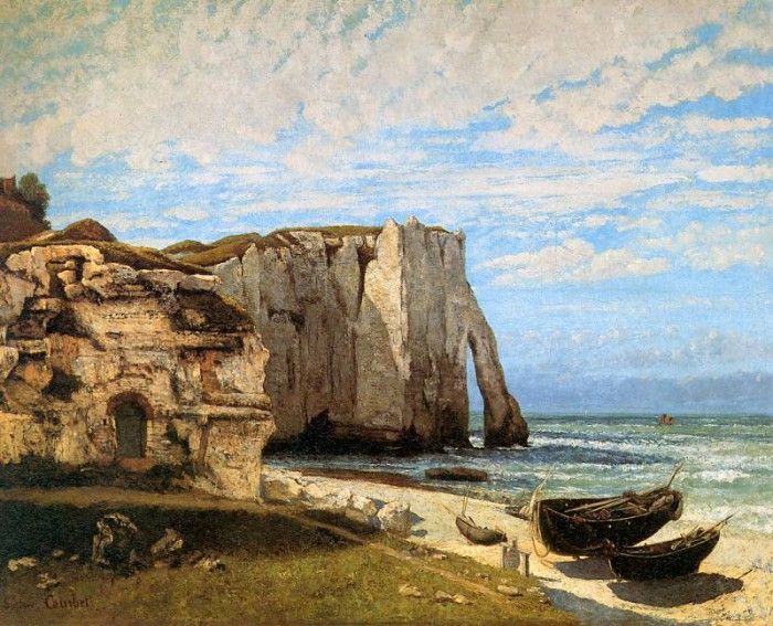 Courbet Gustave The rock of Etretat Sun. , 