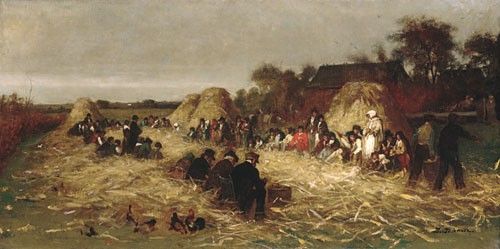 Johnson Eastman Corn Husking At Nantucket. ,  Killingworth
