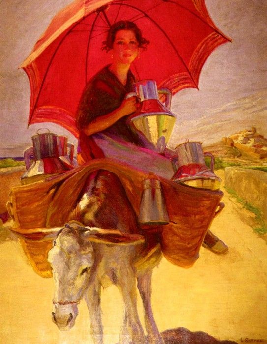 Barrau Laureano The Red Parasol. , 