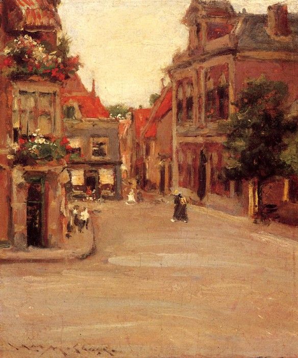 Chase William Merritt The Red Roofs of Haarlem aka A Street in Holland. ,  