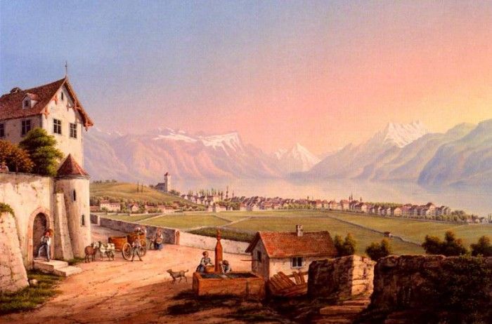 Bleuler Ludwig Vue De Vevey Et De Ses Environs. , 