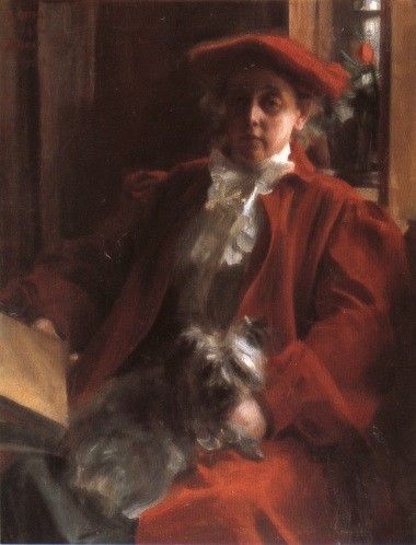 Zorn Emma Zorn and Mouche the dog. , 