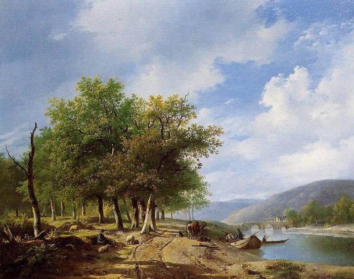 Sande Bakhuyzen van de H River landscape 1. ,   Backhuyzen