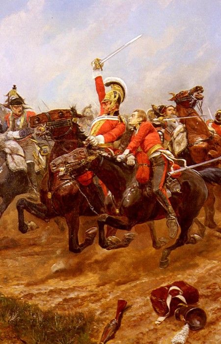 Woodville Richard Caton Life Guards Charging At The Battle Of Waterloo. ,  
