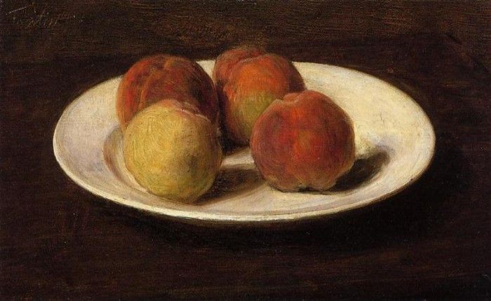 Fantin Latour Still Life of Four Peaches. -, ---