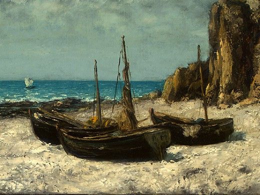 Courbet Boats on a Beach, Etretat, after 1869, Detalj 2, NG . , 