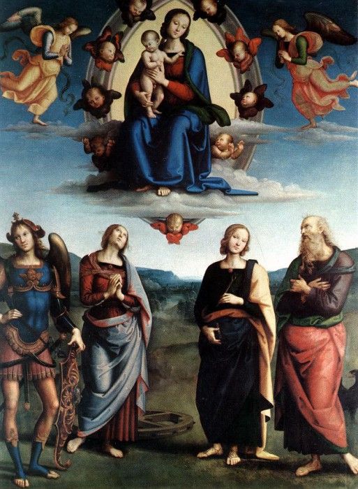 Perugino Pietro Madonna in Glory with the Child and Saints 1595 6. , 