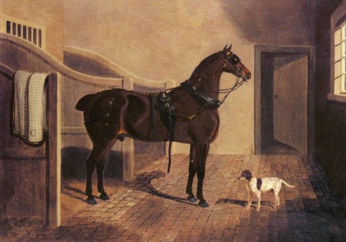 Herring Snr John Frederick A Favorite Coach Horse And Dog In A Stable. ,  