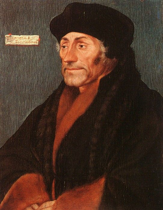 Holbein Erasmus of Rotterdam, oil on wood, Metropolitan Muse.   