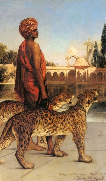 Constant Benjamin The Palace Guard With Two Leopards. ,   