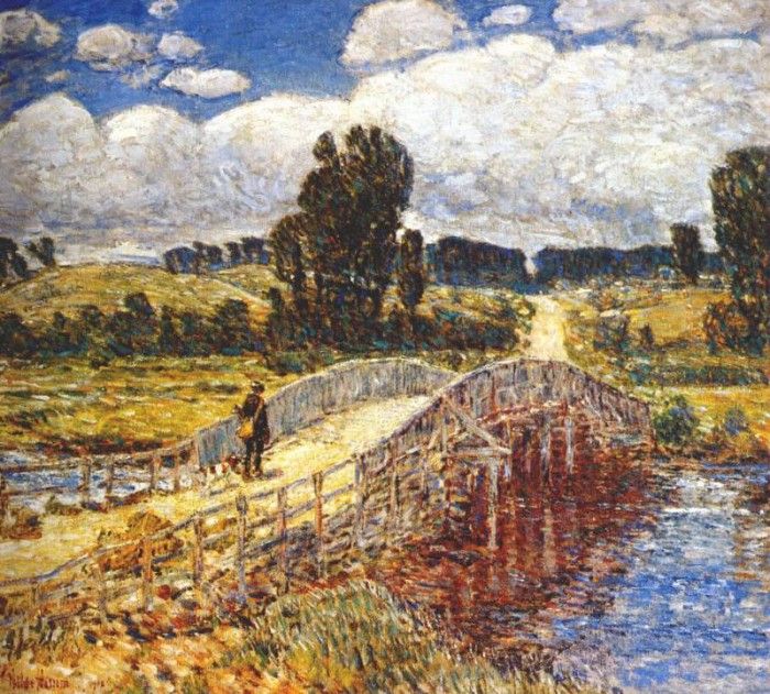 hassam bridge at old lyme 1908. , 