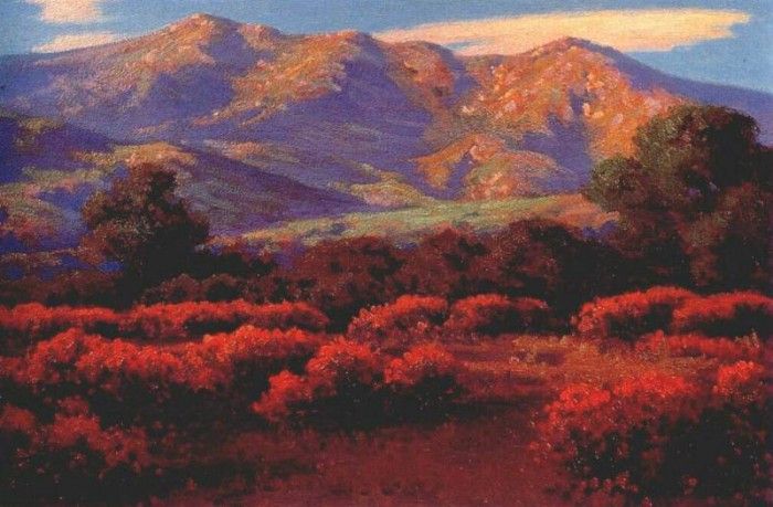 gamble pink buckeyes and santa barbara mountains c1920. Gamble,  