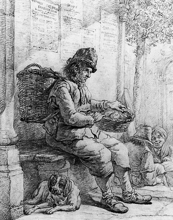 Strij van Abraham Sitting man with basket Sun. Strij,  