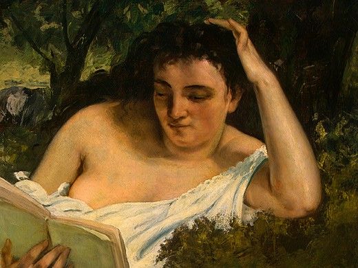 Courbet A Young Woman Reading, detalj 1, 1866-1868, NG Washi. , 