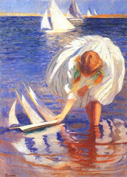 tarbell girl with sailboat 1899. ,  