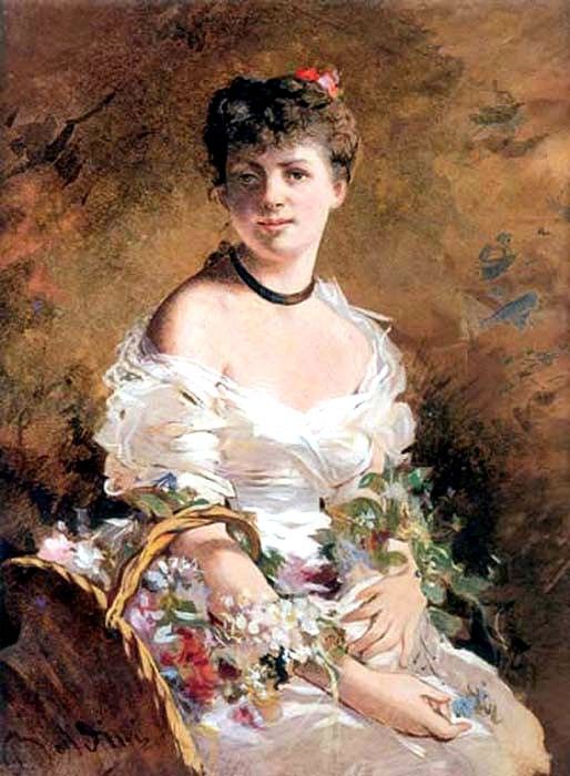 Lady with Flowers 1870. Boldini, 