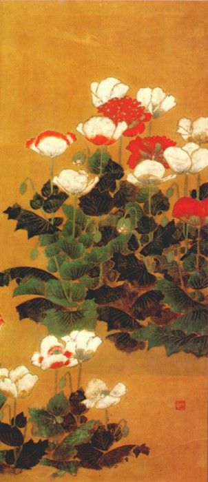 probably-kitagawa-sosetsu poppies mid-17th-c. 