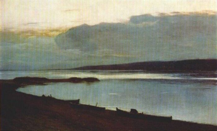 levitan evening on the volga 1886-8. , 