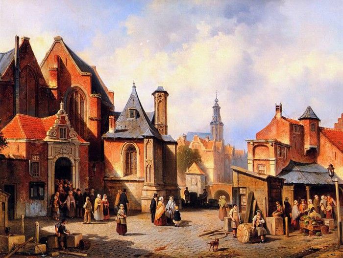 Carabain Jaques Francois A town in Holland Sun .  Carabain