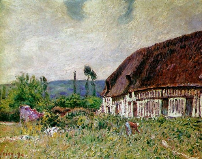 Sisley Alfred Farmhouse in Normandie Sun. , 