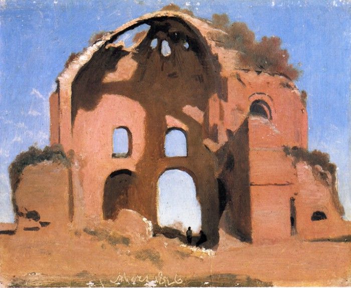 Corot Temple of Minerva Medica Rome. , --