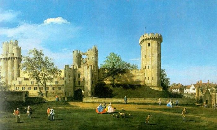 Canaletto Warwick Castle- The East Front, 1748-49, Birmigham. 