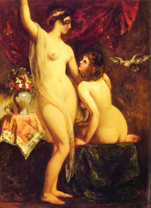 Etty William Two Nudes In An Interior. , 