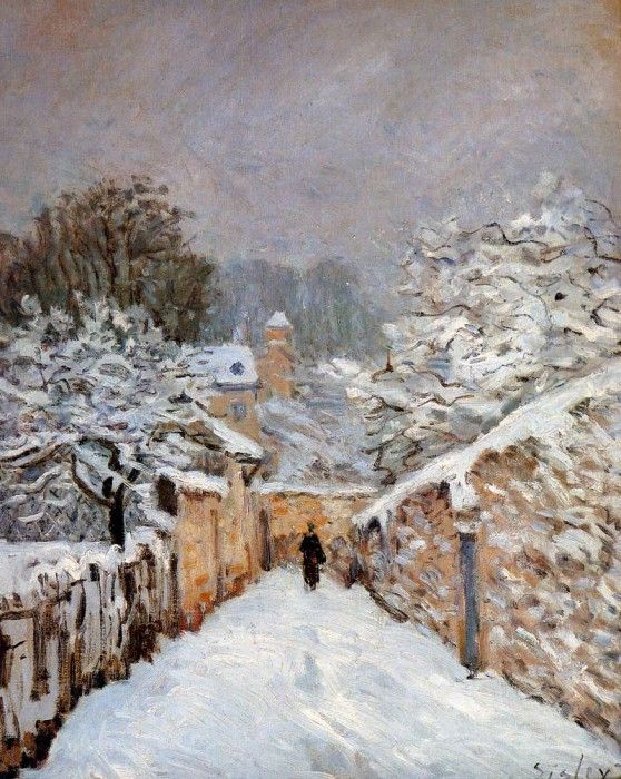 Sisley Alfred Snow in Louveciennes Sun. , 