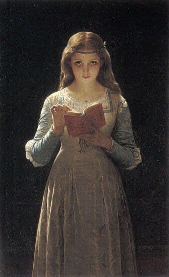 Young Maiden Reading a Book.  , -