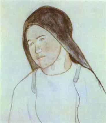 Gauguin - Head Of Young Breton Peasant Woman. , 