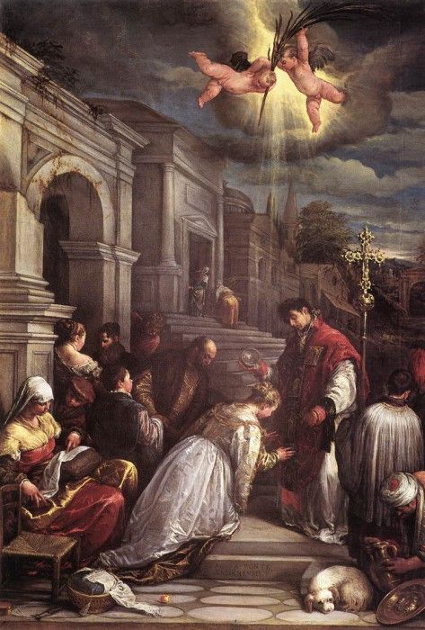 BASSANO Jacopo St valentine Baptizing St Lucilla. ,    