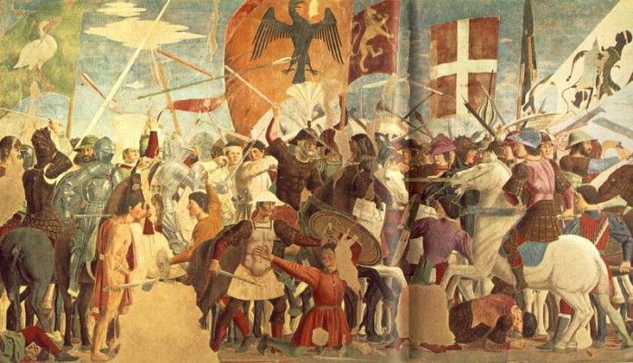 Piero della Francesca -The Arezzo Cycle - Battle between Heraclius and Chosroes (detail) [03]. ,  