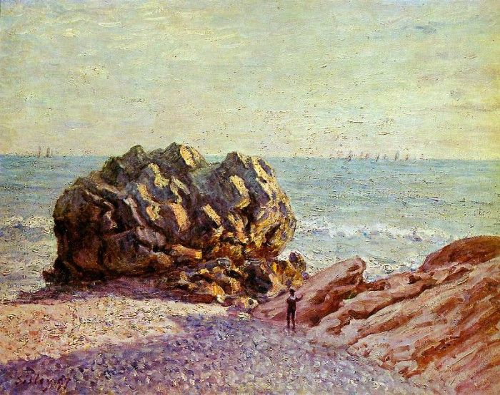 Sisley Alfred Stor Rock Ladys cove in the evening Sun. , 