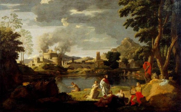 Poussin Nicolas Landscape With Orpheus And Eurydice. , 