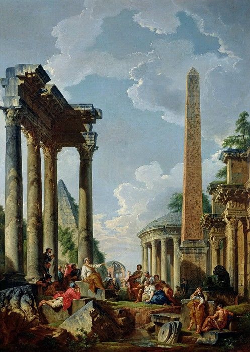 Architectural Capriccio with a Preacher in the Ruins. ,  