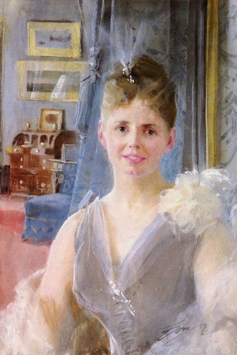 Zorn Anders Portrait Of Edith Palgrave Edward In Her London Residence. , 