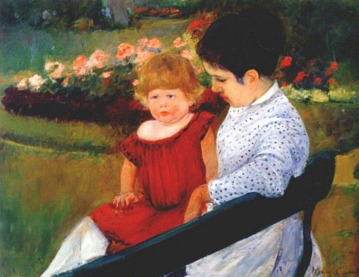 cassatt in the park c1894.  