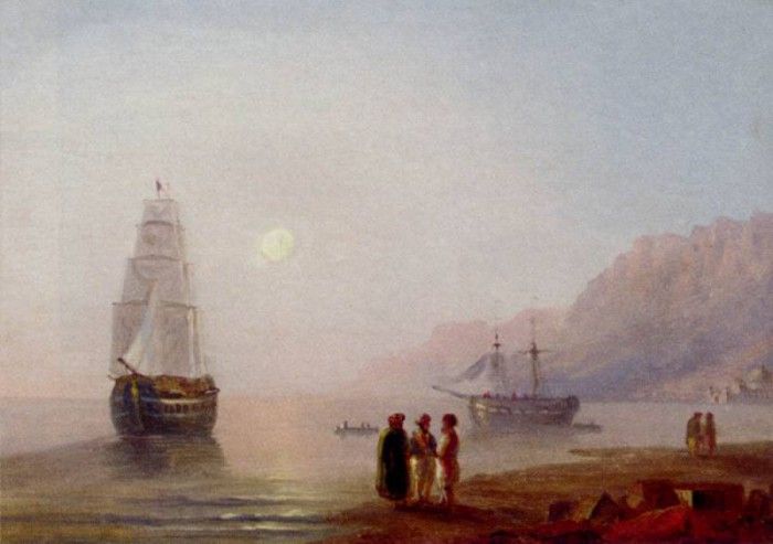 Aivazovskii Ivan Konstantinovich A Conversation On The Shore Dusk.   