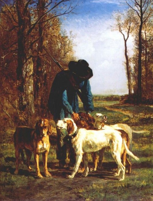 troyon hunter with his dogs 1854. Troyon, 