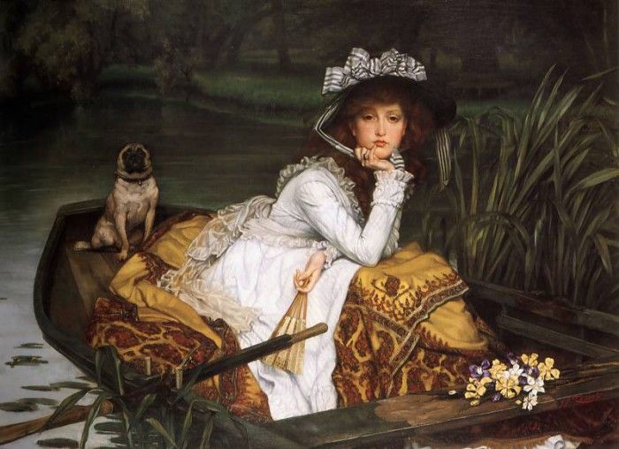 Young Lady in a Boat. Tissot Jacques Joseph