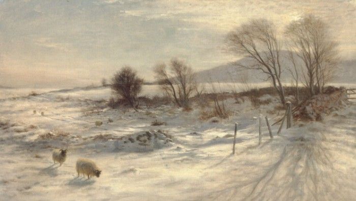 When snow the pasture sheets. , 