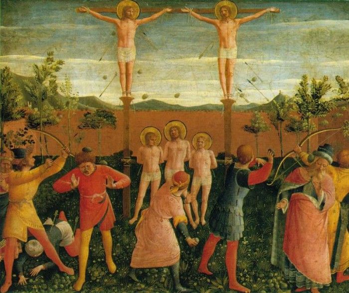 Fra Angelico San Marco altarpiece, 1438-40, Detalj 1, Museo . ,    F