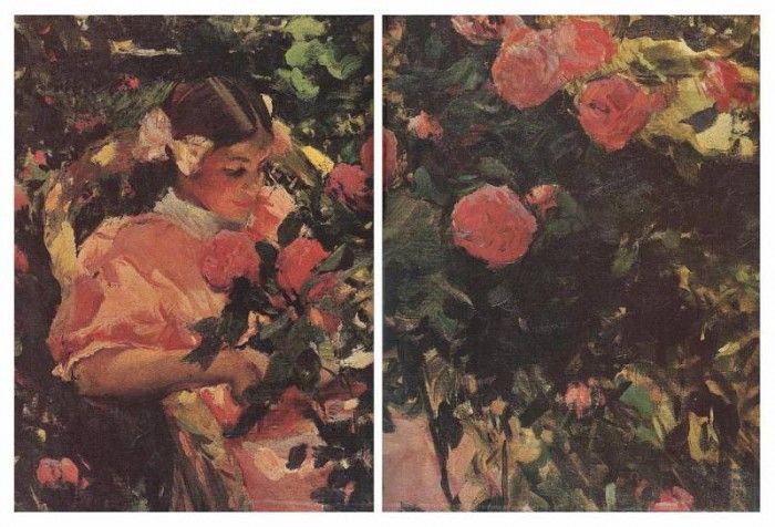 ls Sorolla 1907 Elena entre rosas.  Sorolla
