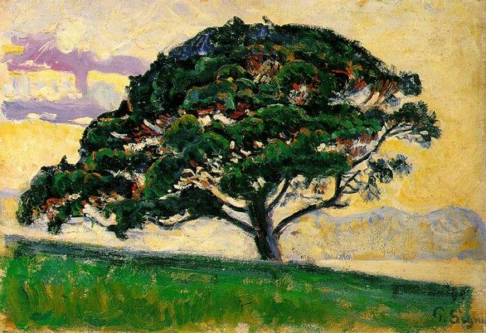 Signac The Large Pine, Saint-Tropez, ca 1892-93, 19x27 cm, E. , 