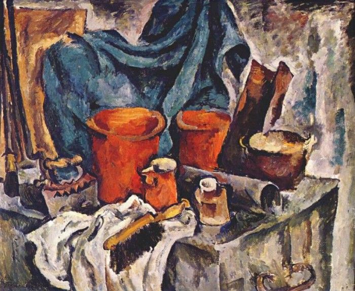 konchalovsky trunk and earthenware (heroic still life) 1919. , 