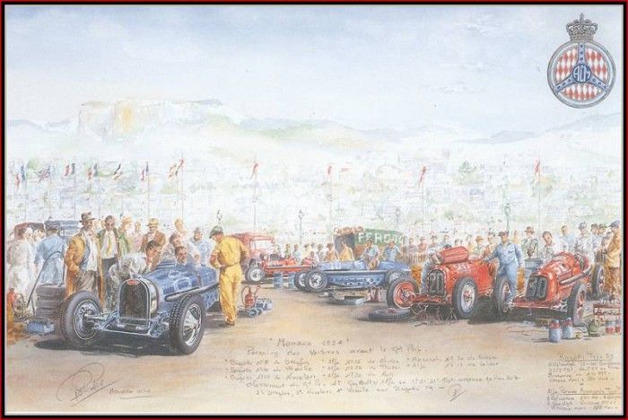 c 1934 a colourful fiels of racing cars.  