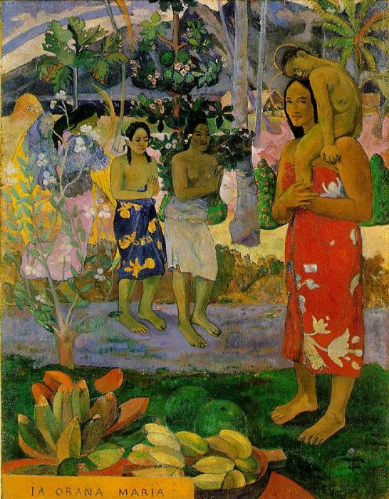 Gauguin We hail thee Mary, 1891, 113.7x87.7 cm, Metropolitan. , 