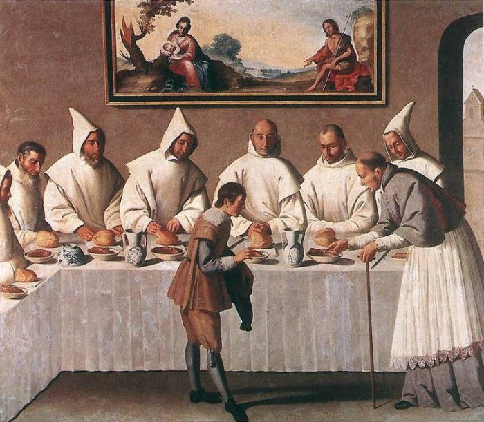 St Hugo of Grenoble in the Carthusian Refectory WGA. ,  