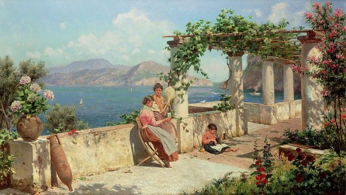      [Figures on a Terrace in Capri]. , 