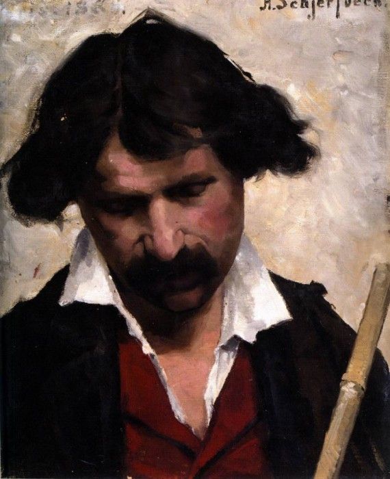 Helene Schjerfbeck Miehen Muotokuva (Portrait of a Man) 1880. , 